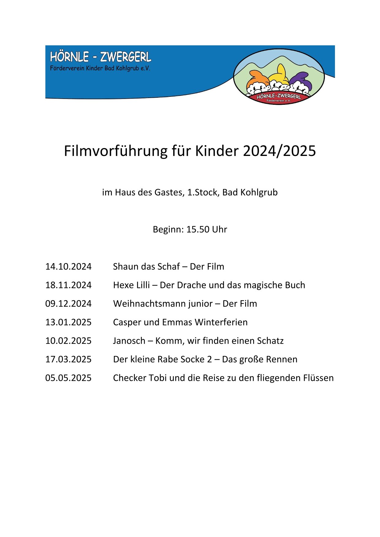 Kinotermine Schuljahr 23/24